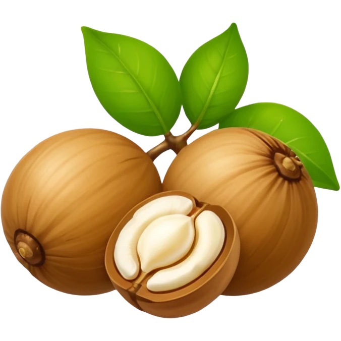 macadamia nut with leaves emoji
