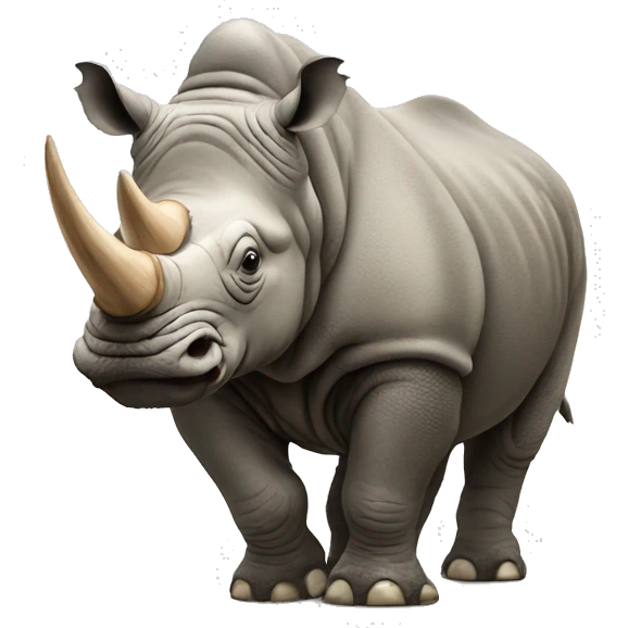 Rhinoceros with wooly mammoth fur emoji