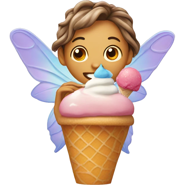 Fairy eating icecream emoji