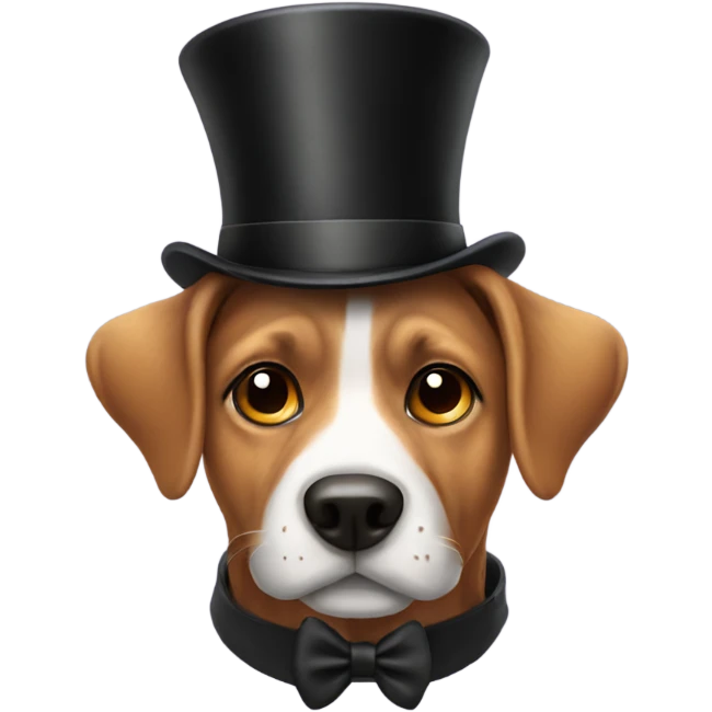 Dog with top hat emoji
