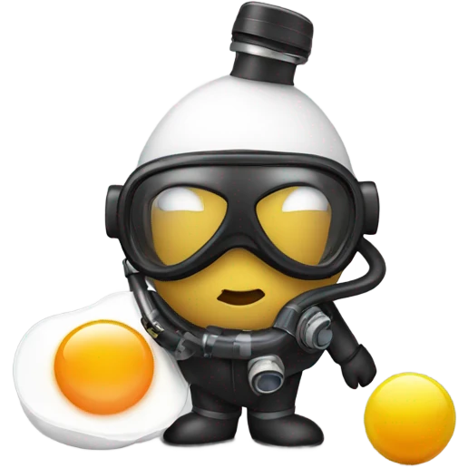 Peanut with a fried egg dressed as a scuba diver emoji