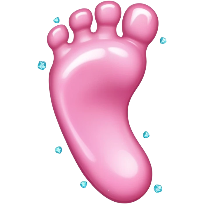 Cute cartoon foot with sugar crystals, candy sprinkles, and a sweet appearance emoji