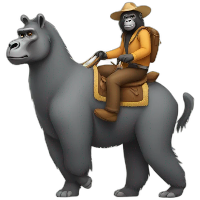 Gorilla riding a Llama emoji