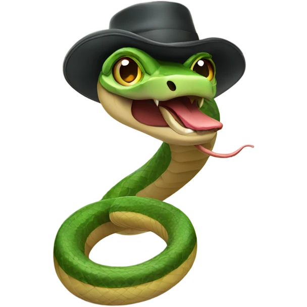 Snake wearing a hat emoji