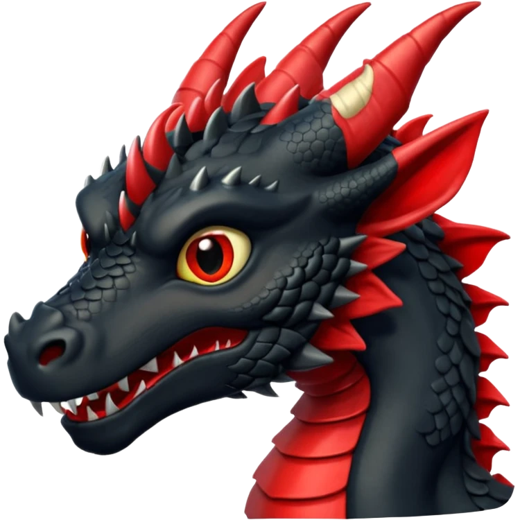 Un dragón negro furia emoji