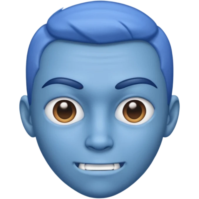 A blue gigachad doung mewing  emoji