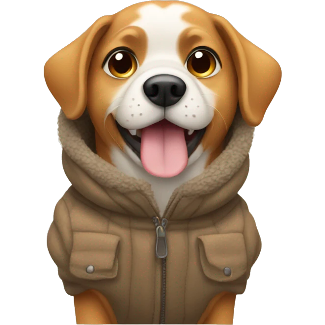 Dog in a warm coat emoji
