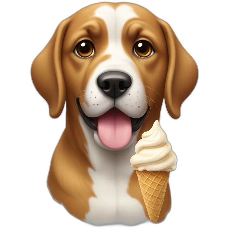 Ice-cream crossed with a dog emoji