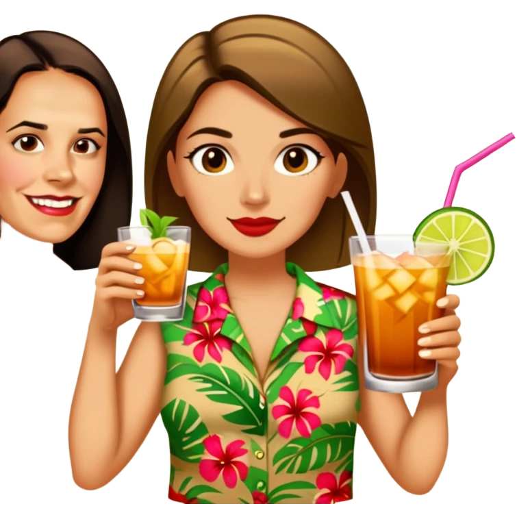 Woman drinking a mai tai emoji
