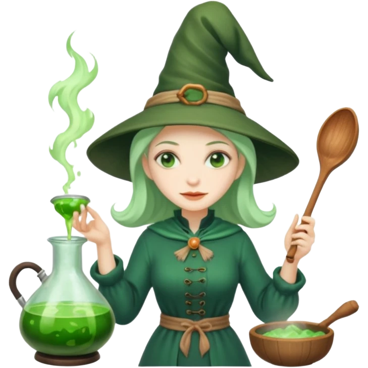 green witch cooking potion emoji