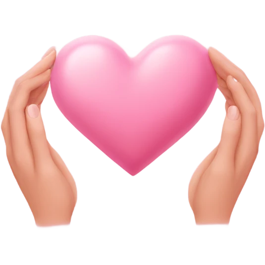 Lovers with heart pink pastel in hands emoji