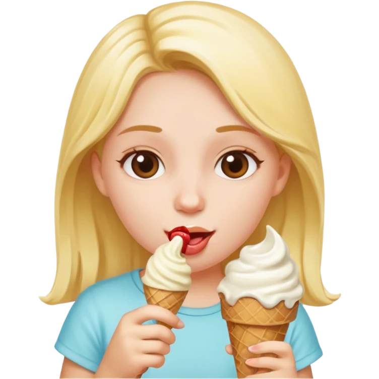 Girl eating ice cream summer  emoji