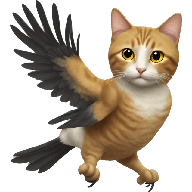 Cat riding a bird  emoji
