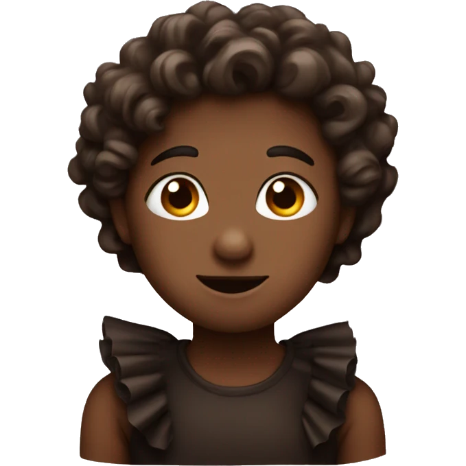 dark brown heart with ruffles emoji