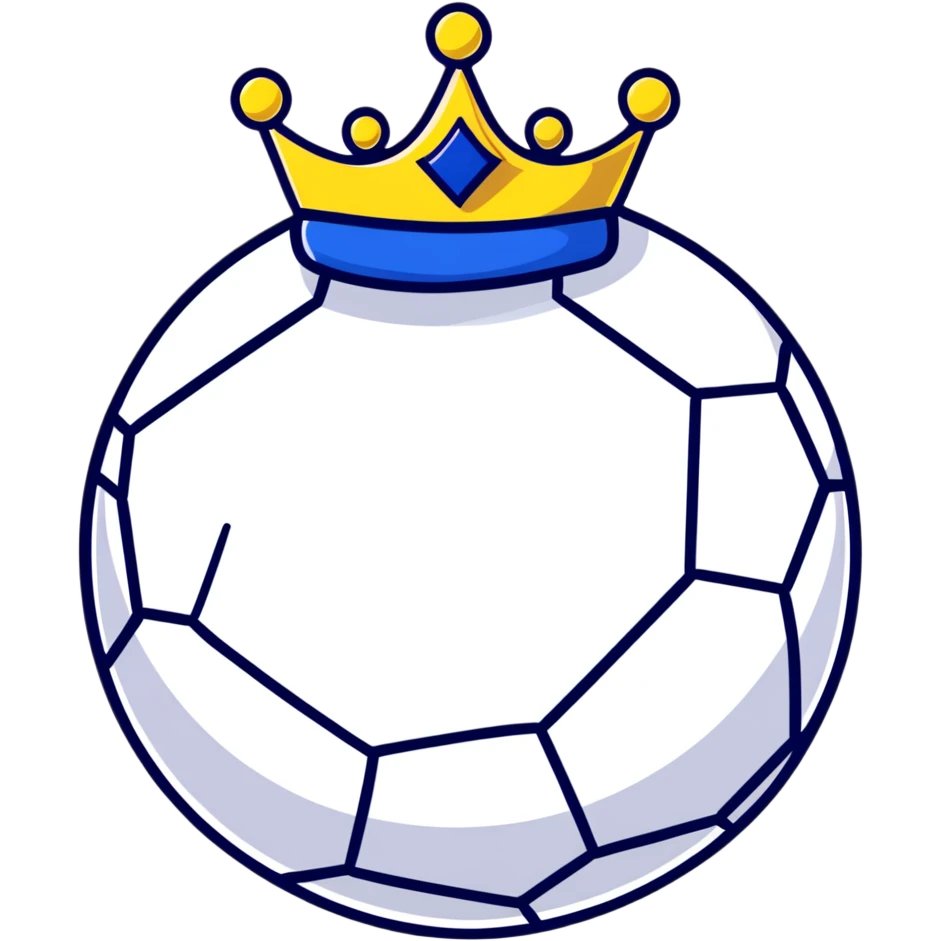 Soccer ball with blue and black crown emoji