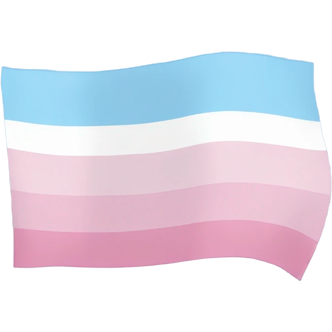 transgender pride flag with five horizontal stripes: light blue, pink, white, pink, and light blue emoji