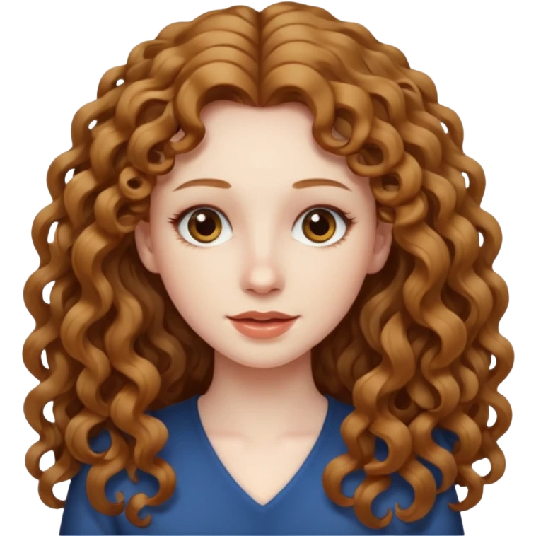 really long hair light brown curly pale skin emoji