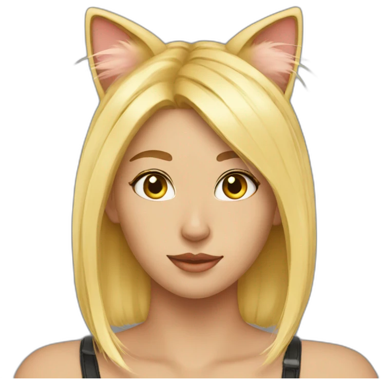 sexy blonde cat ears emoji