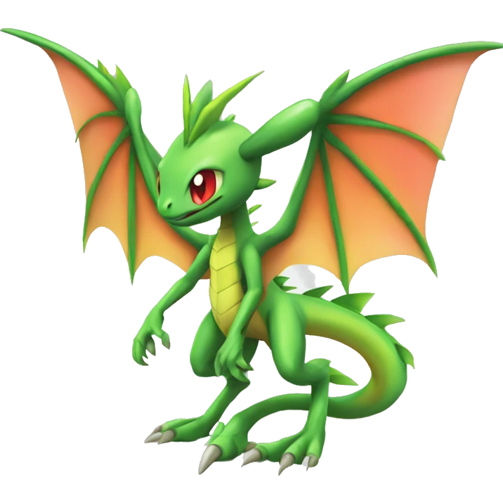 Full body sharp edgy shiny punk colorful Fairy-Flygon-Scyther-grovyle emoji