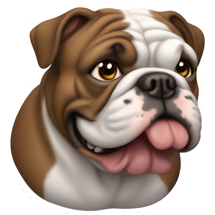 dark brown fat english bulldog emoji