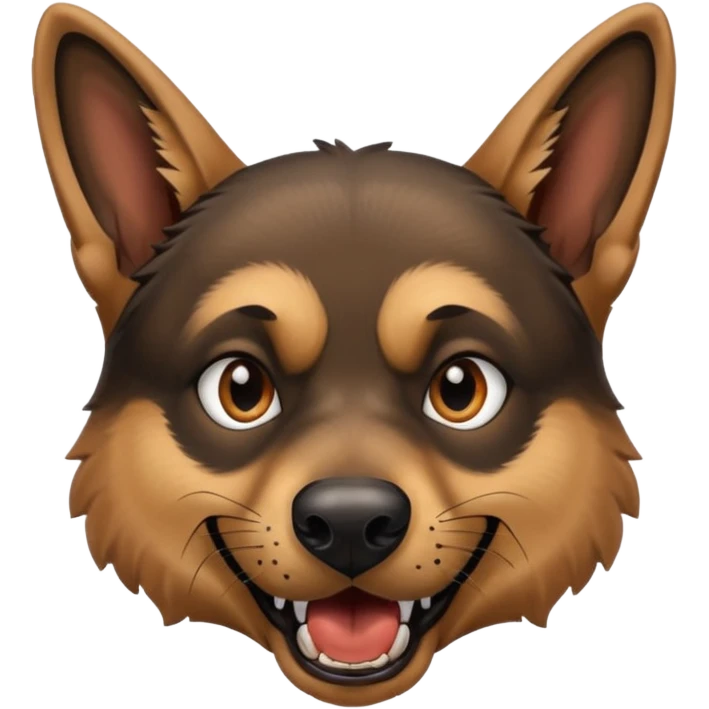 Evil German shepherd head panting bark emoji