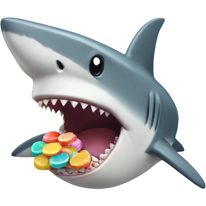 Shark eating wax candy emoji