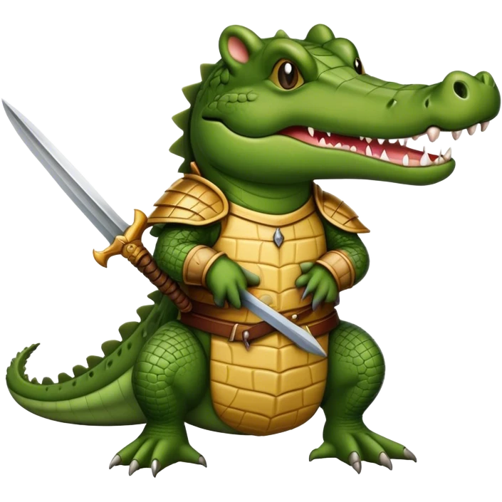 Medieval warrior crocodile and mouse emoji