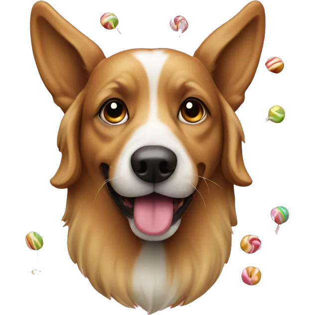 Dog with candy emoji