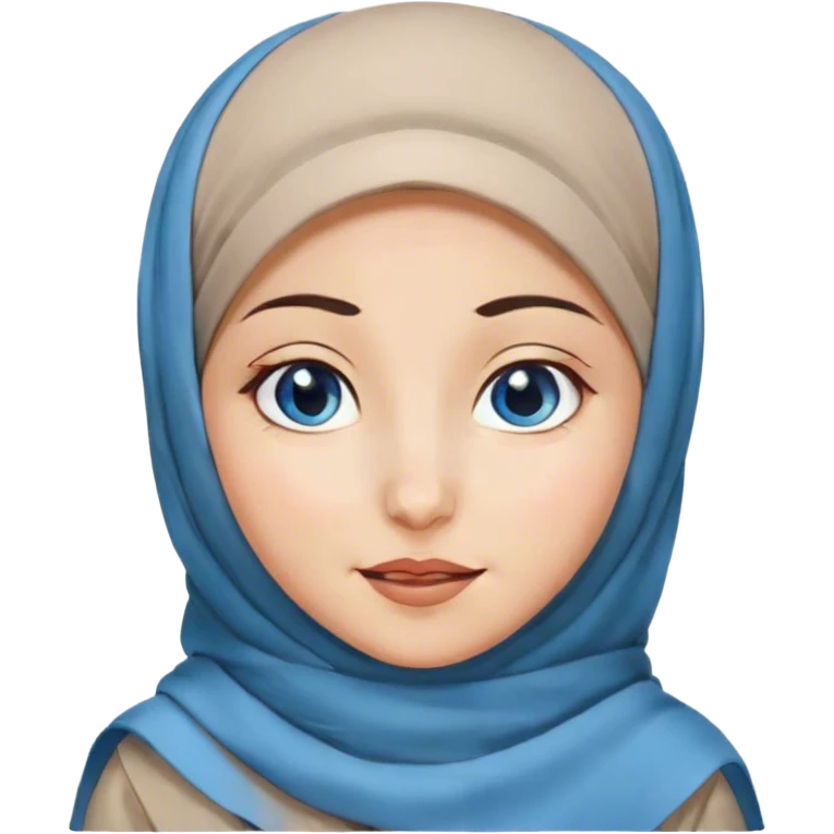 Turkish beautiful finish Konya girl blue eyes with hijab and islamic dress she’s Winking Face emoji