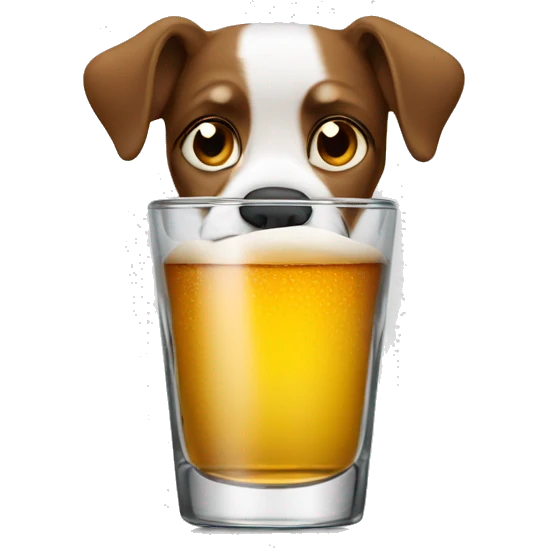 Dog drinking out of shot glass emoji