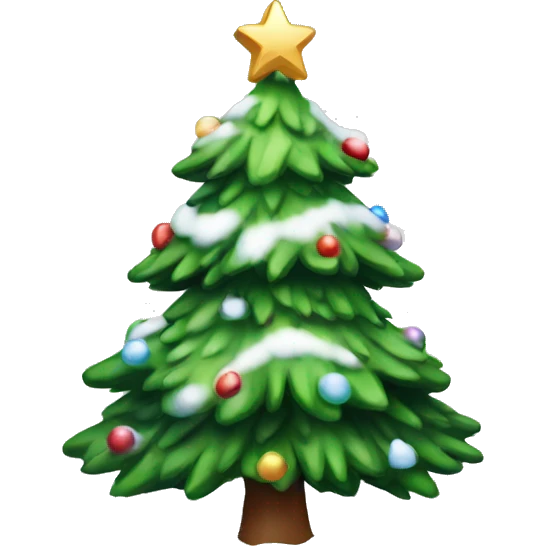 christmas tree with snow emoji