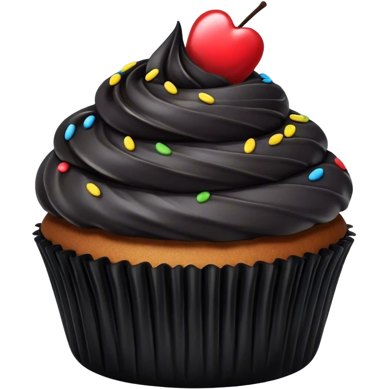 Black cupcake emoji