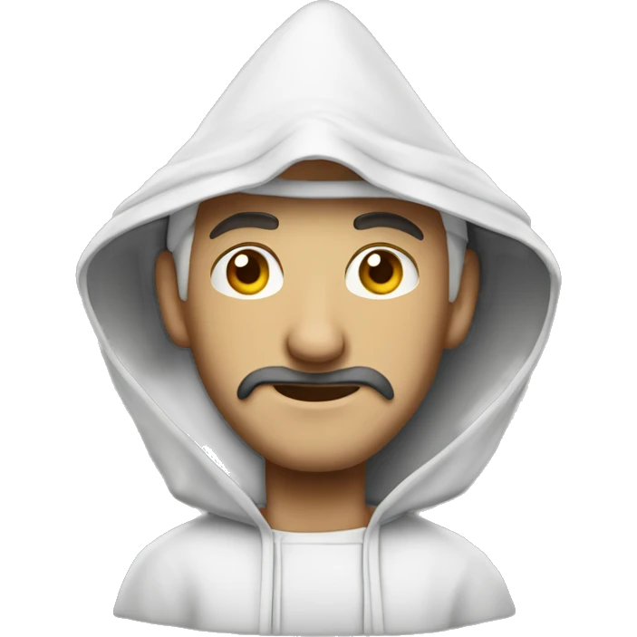 white man wearing capirote funny emoji