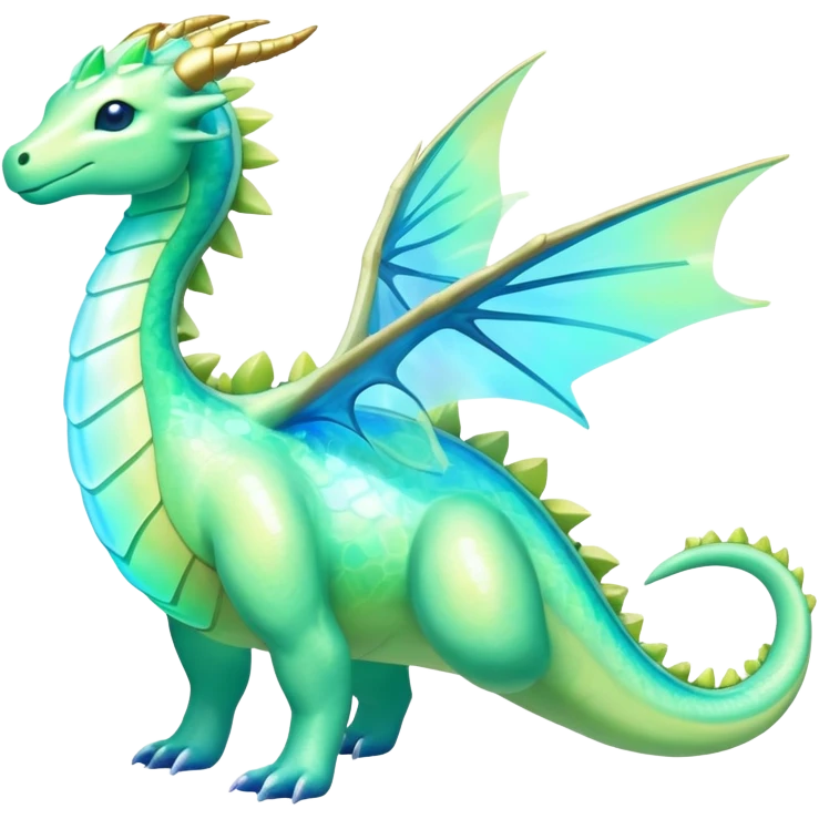 Exotic Rare Shiny Epic Ethereal Meganium-Amaura-Aurorus-Dragonair-hybrid, full body emoji