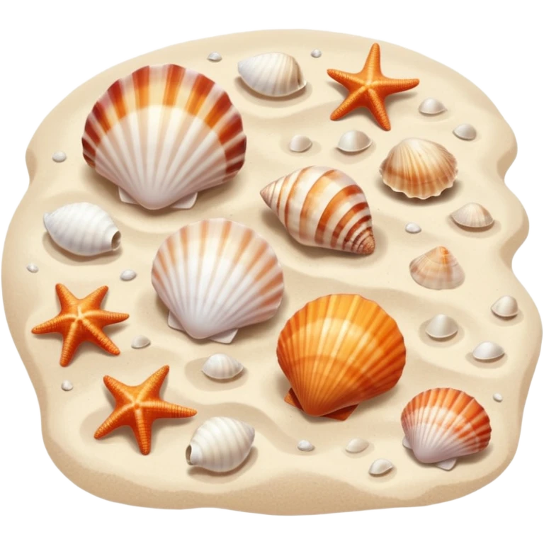 Beach with seashells emoji