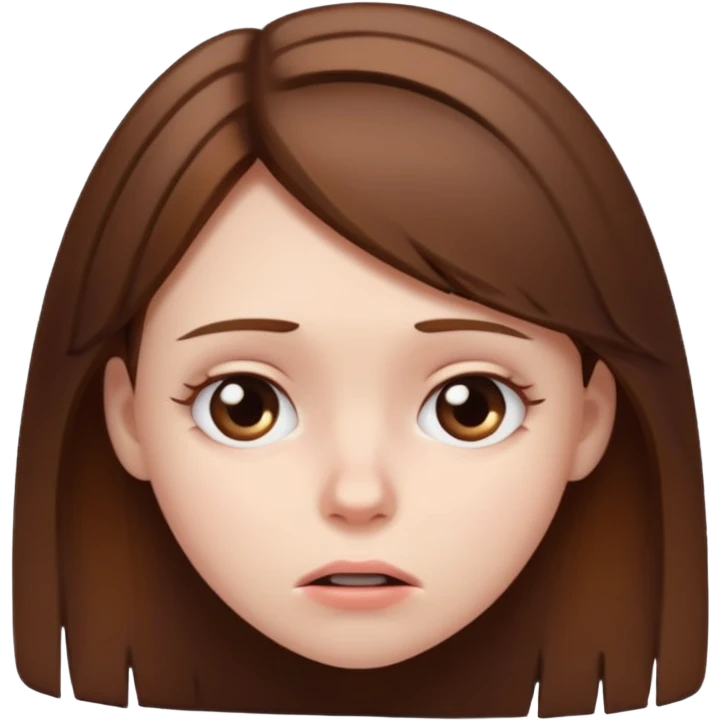 brown haired girl who smells bad emoji