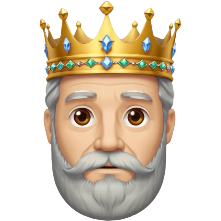 Bearded King, Old king with long gray beard and jeweled crown.
 emoji