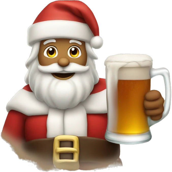 Santa with a beer emoji