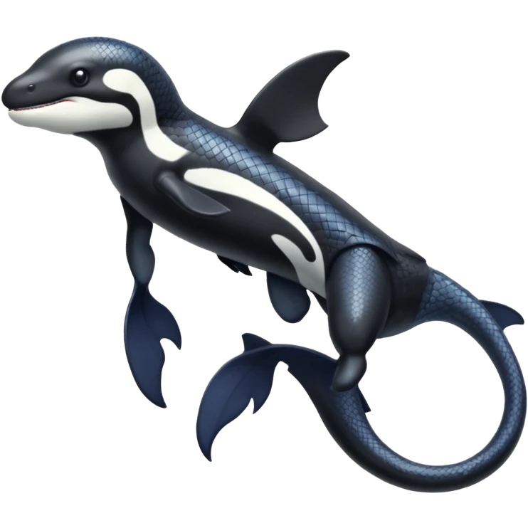 Black and white Orca-reptile-reptilian-lizard-skink-gecko-Digimon-Fakémon-hybrid full body, two legs, arms, tail emoji