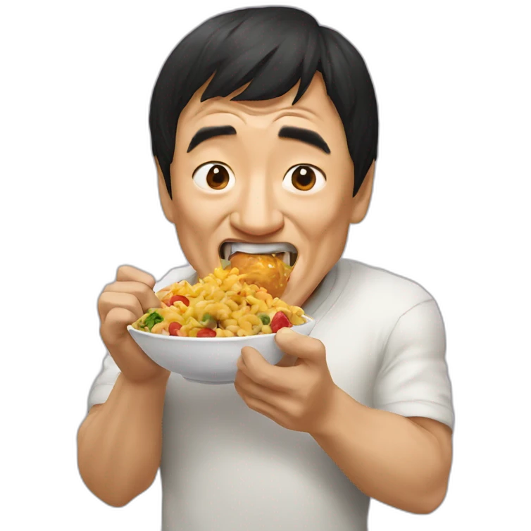 Jackie chan eating emoji