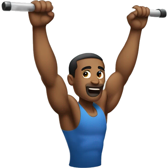Guy doing a pullup emoji