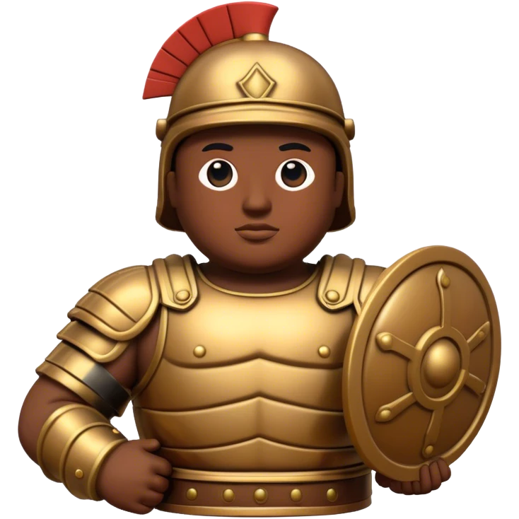Botero Bronze Roman Soldier Landmark Emoji – Showcasing a stylized, rounded bronze Roman soldier sculpture. emoji