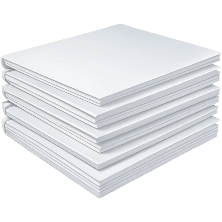 compact stack of clean white A4 sheets, squared edges, one corner slightly curled to suggest flexibility, thick even pile, slightly shadowed between layers, crisp unused office sheets, no wrapper, label, or extras, soft lighting, subtle shadows, emoji scale emoji