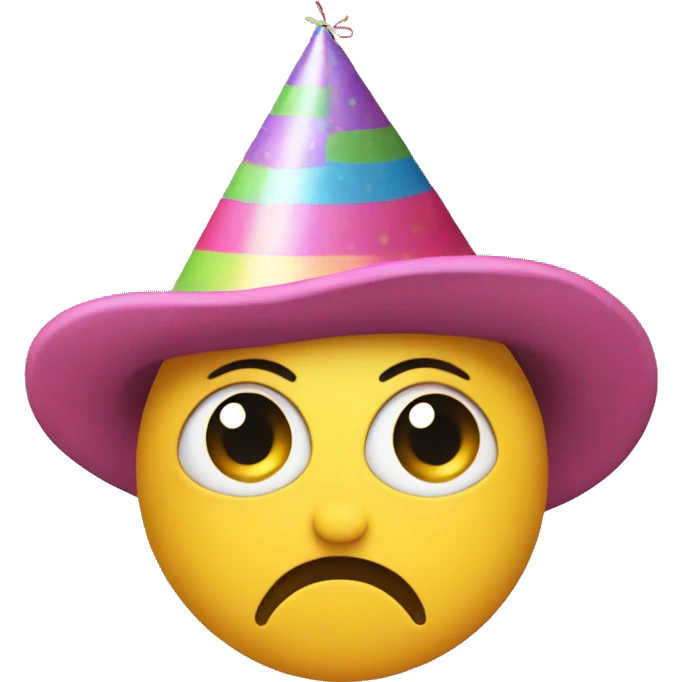 Unimpressed birthday smiley neutral face birthay hat emoji