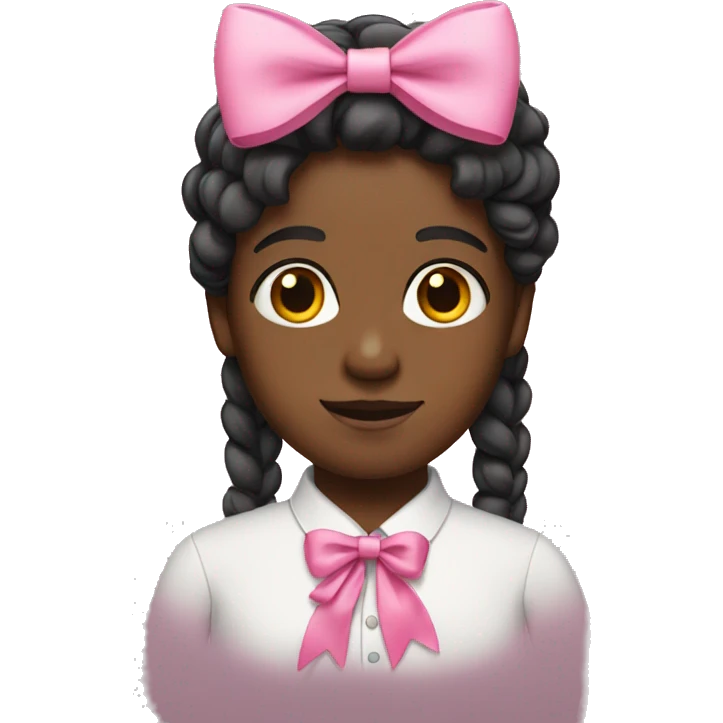 black person with pink bow emoji