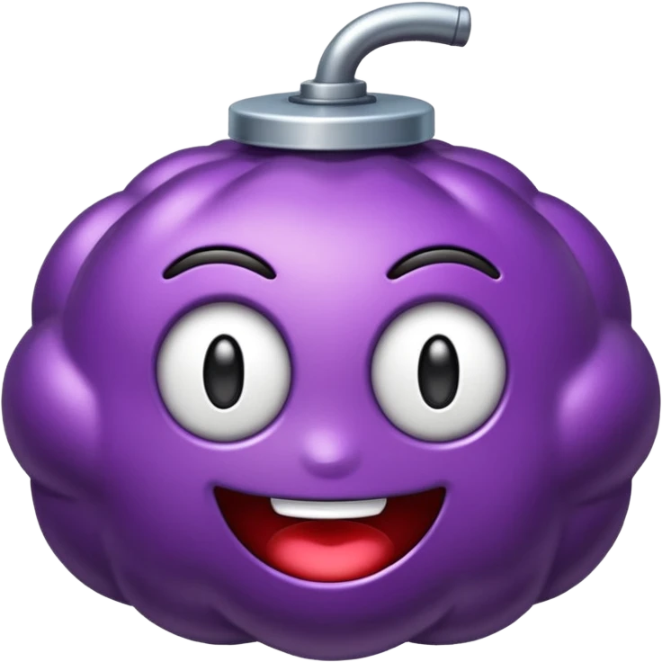 emoji de bomba con chispa morada emoji