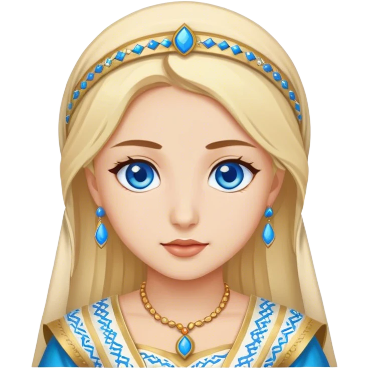 Turkish beautiful finish Konya girl blue eyes and blonde hair and cultural dress emoji