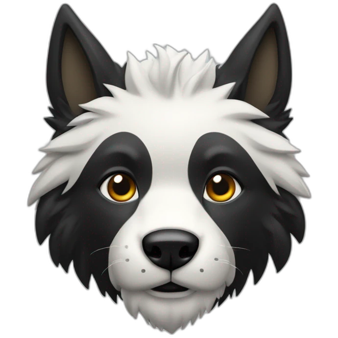 lobo preto e branco com coroa emoji