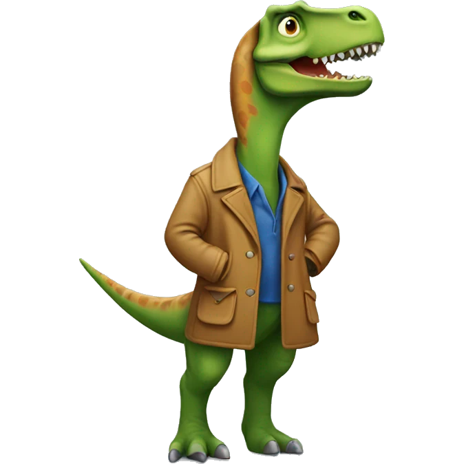 Dinosaur with coat emoji