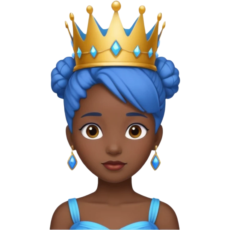 black girl blue bun haired princess  emoji